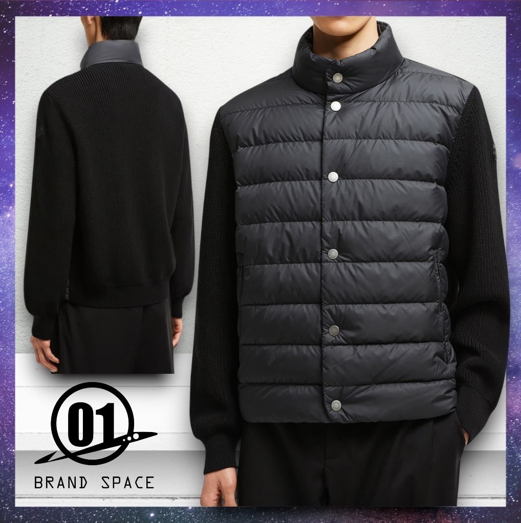 MONCLER パッド入り コットン ジップアップカーディガン