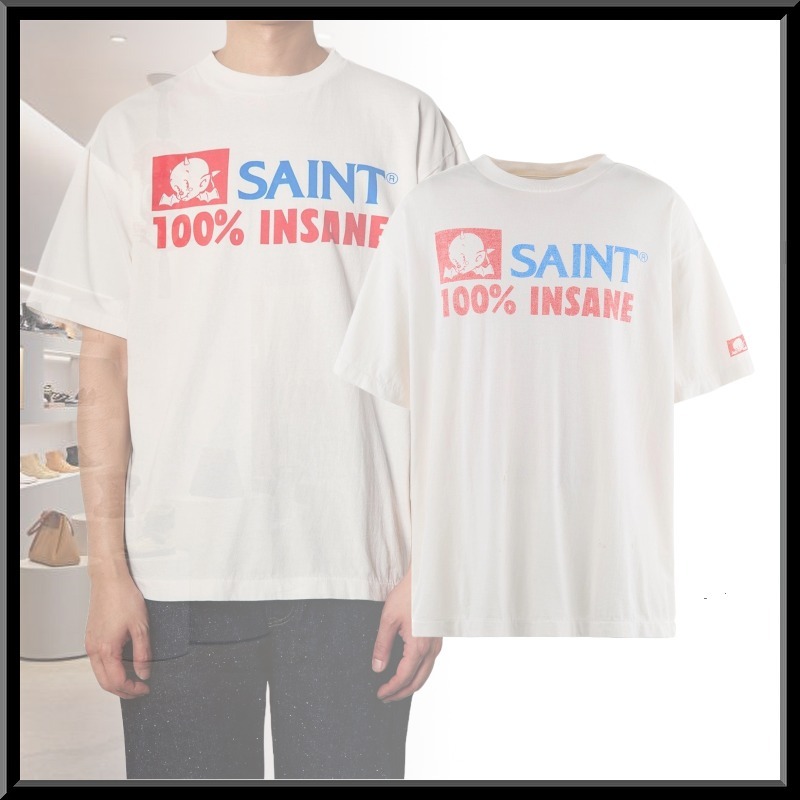 Saint Mxxxxxx INSANEプリント クルーネック 半袖Tシャツ クール