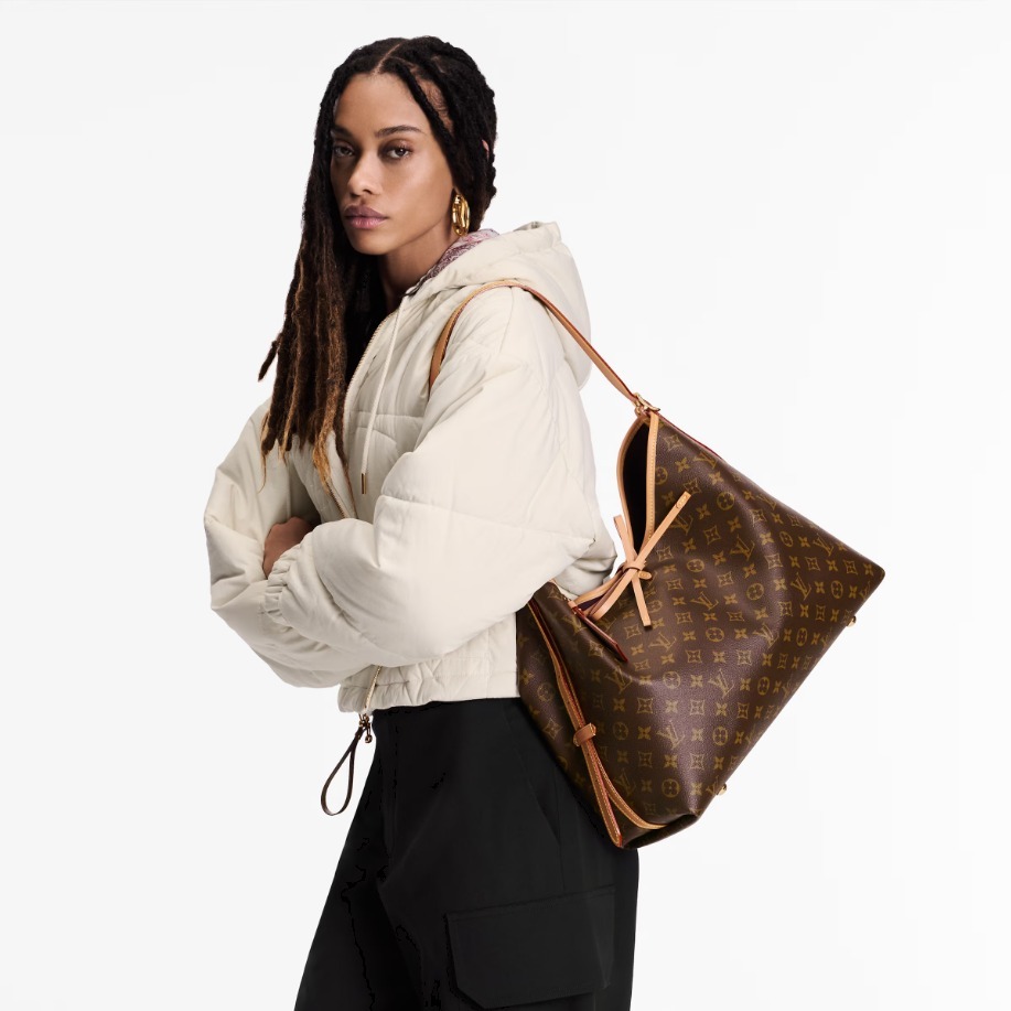 Louis Vuitton《キャリーオール NM MM》ブラウン レザー 直営店
