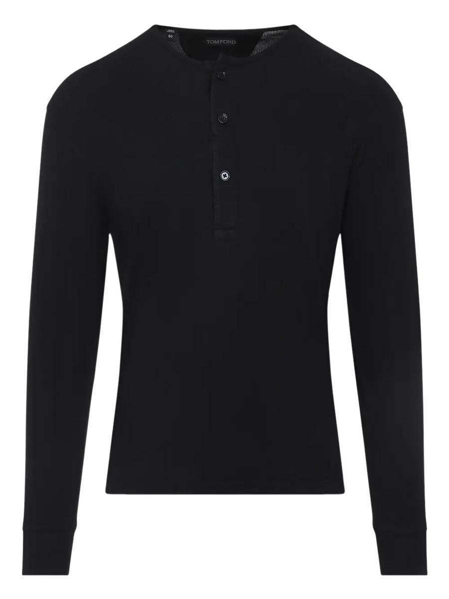 【関税＆送料込み】Tom Ford Henley Cotton Stretch Ribbed Lo
