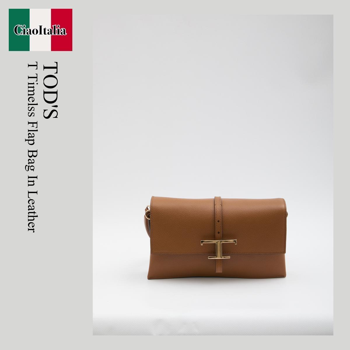 ショルダーバッグ・ポシェット Tod'S T Timelss Flap Bag In Leather