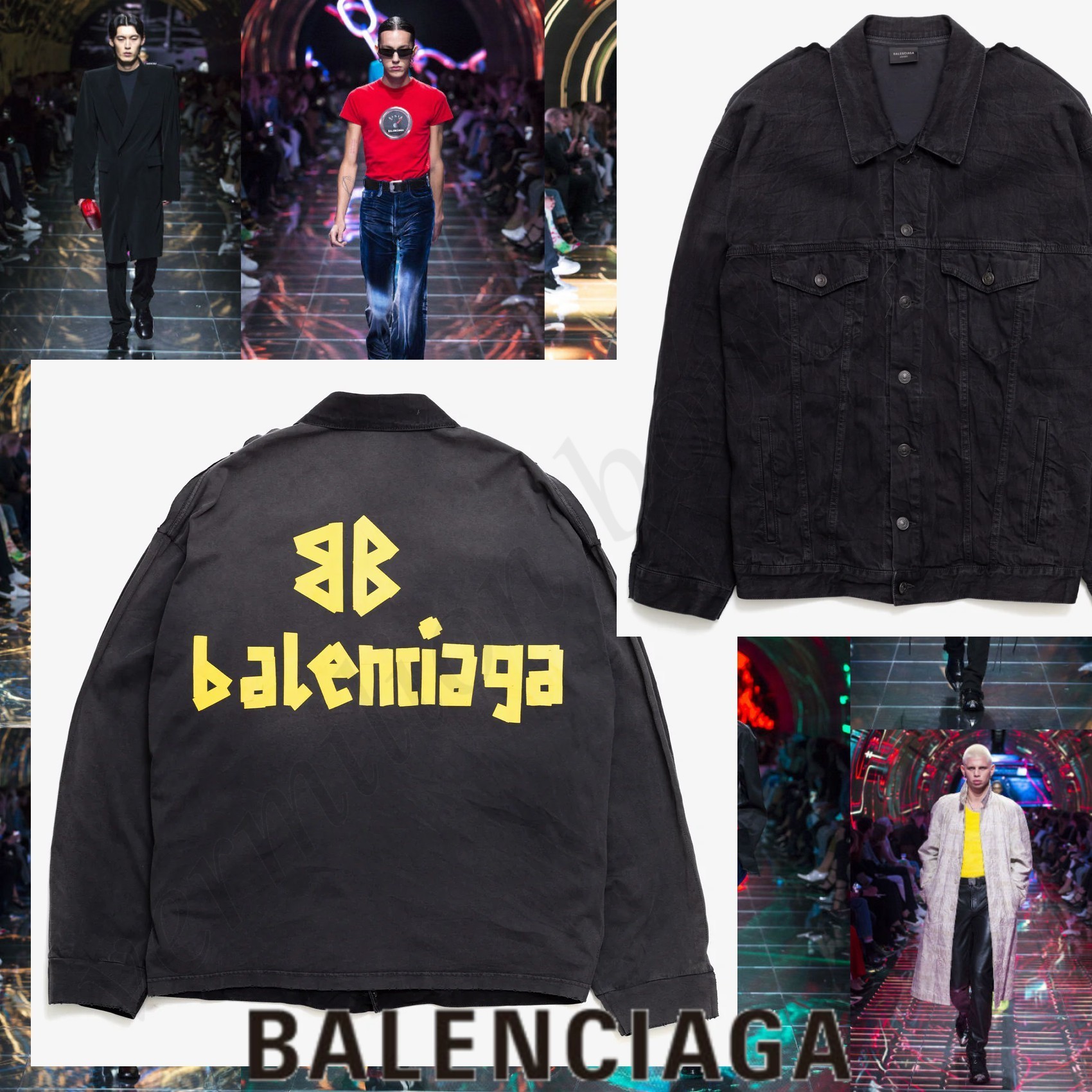 BALENCIAGA ロゴ オーバーサイズ ハイブリッド デニムジャケット