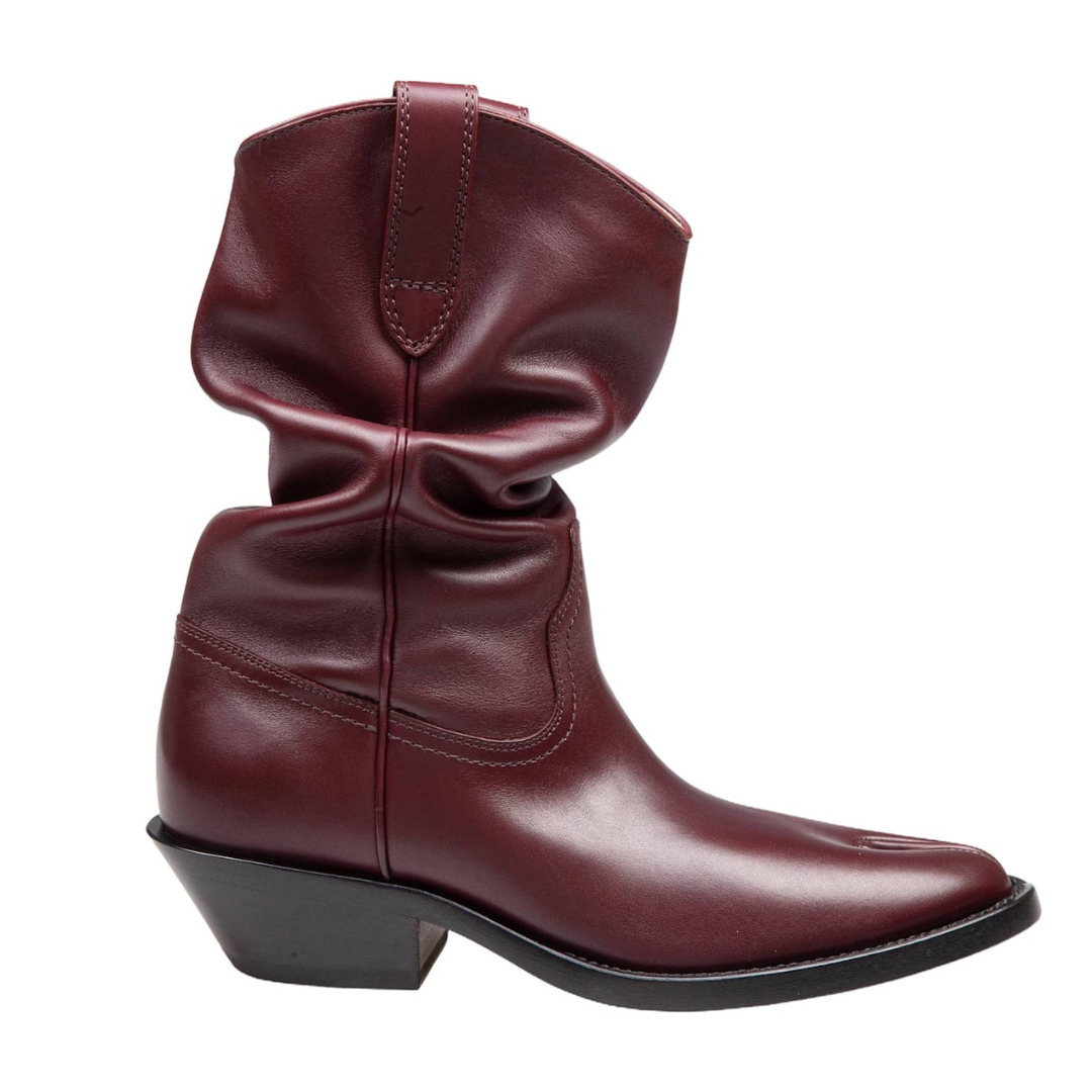 【Maison Margiela】「タビ」ウエスタンブーツ ボルドー 5.5cm