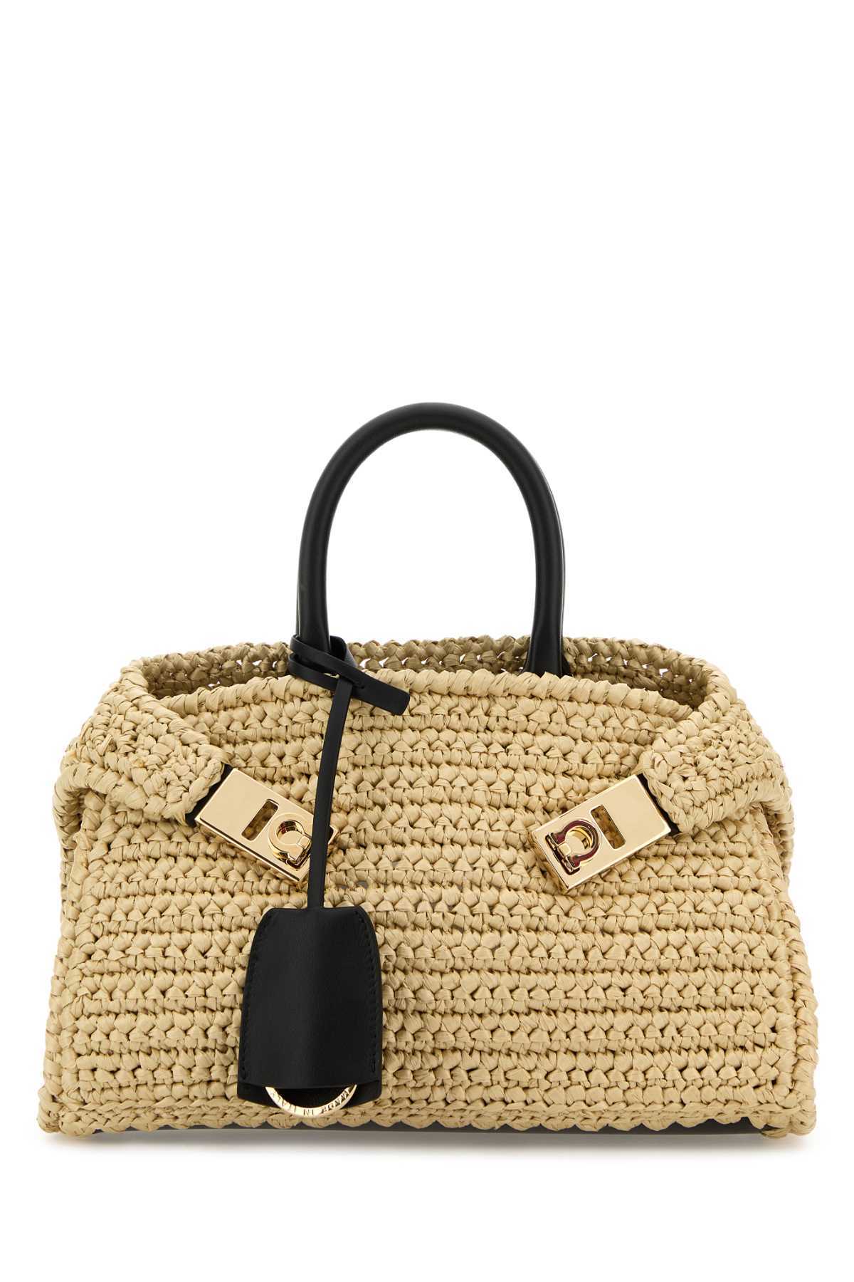 トートバッグ SALVATORE FERRAGAMO Raffia Mini Hug Handbag
