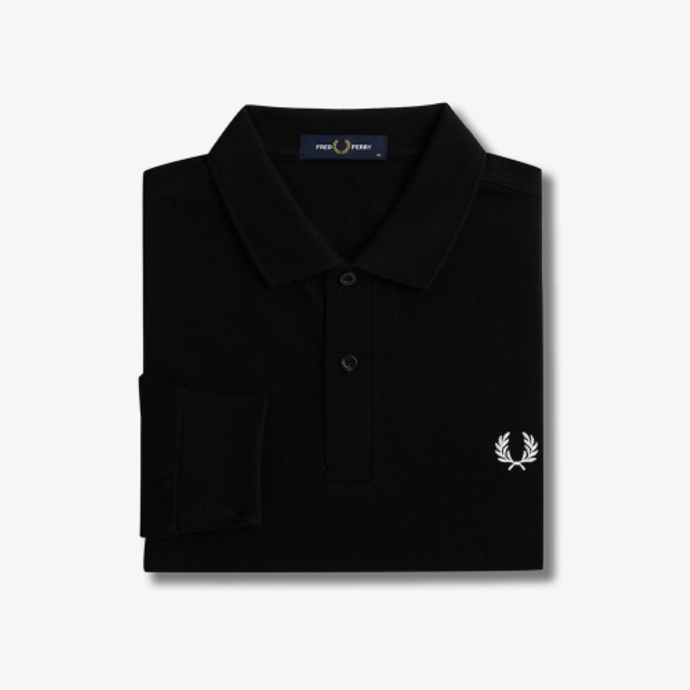 ■FRED PERRY■ M6006 Long Sleeve Plain Fred Perry Shirt Blac