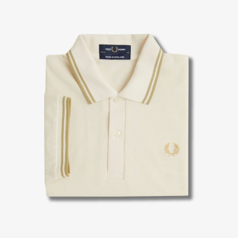 ■FRED PERRY■ M12 Twin Tip Fred Perry Shirt Light Ecru Cham