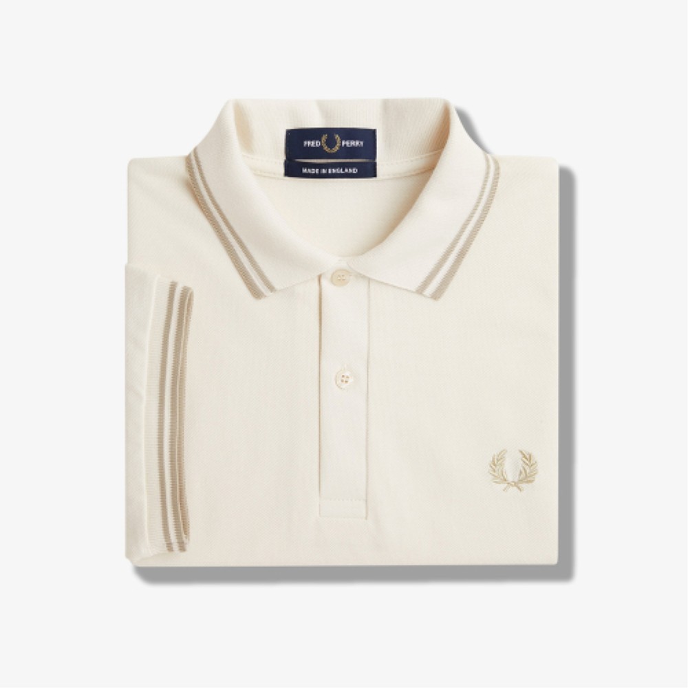 ■FRED PERRY■ M12 Twin Tip Fred Perry Shirt Ecru Oatmeal AF