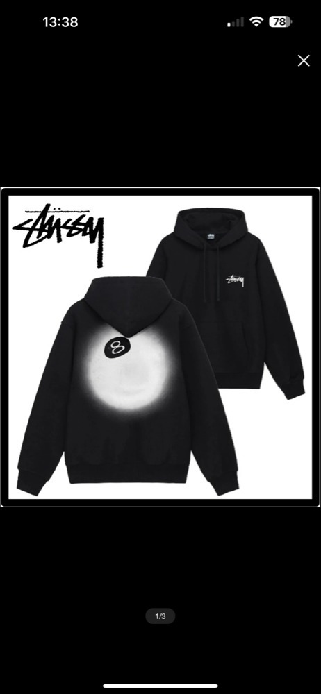 ★送料・関税込★Stussy★Stussy 8 Ball Fade Hoodie Black★ ☆送料・関税込☆Stussy☆Stussy 8 Ball Fade Hoodie Black
