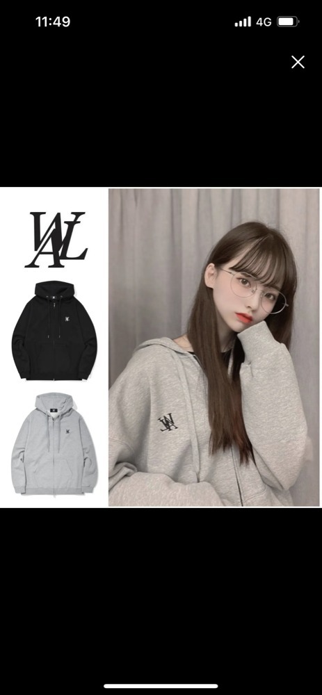 正規品◆WOOALONG◆ウアロンシグニチャージップアップ 裏起毛 正規品◇WOOALONG◇ウアロンシグニチャージップアップ 裏起毛