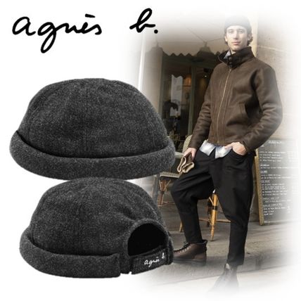 大人気  アニエスべー AG41 BONNET ニットキャップ バックル付き