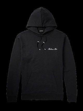 関税込】BALMAIN ロゴ刺繍コットンジャージーパーカー (BALMAIN
