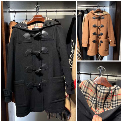 BURBERRY ダッフルコート アウター フード付き 黒 ベージュ - www 通信セールサイト BURBERRYダッフルコート ダッフルコート