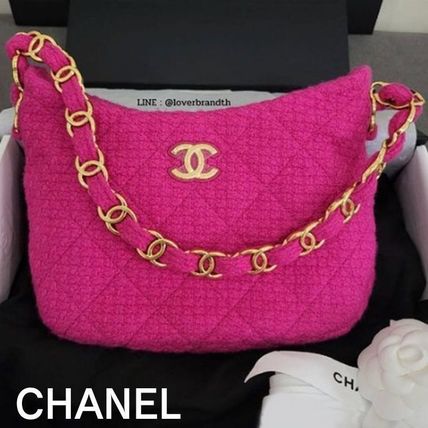 CHANEL 2022秋冬 ホーボー バッグ カシミヤ ツイード フューシャ - www ...