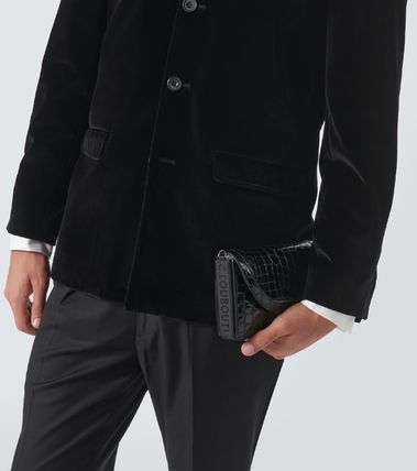 Christian Louboutin＊ブラック＊クロコ風 メッセンジャーバッグ Christian Louboutin＊ブラック＊クロコ風 メッセンジャーバッグ