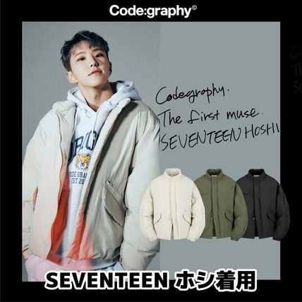 セブチホシ着用●CODEGRAPHY●MILITARY US-ARMY PADDED JUMPER ktown4u.com : Military US-Army Padding Jumper [Cream]