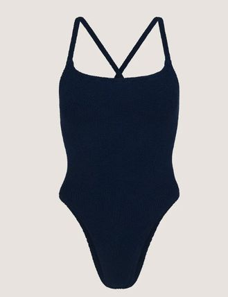 Hunza G ワンピース 水着 スイムウエア スモック リゾート HUNZA G SQUARE NECK SWIM ONE PIECE IN EMERALD – Big Drop NYC