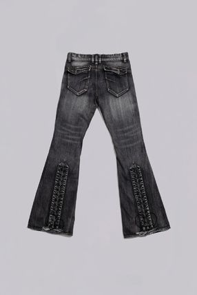 ☆JADED LONDON UK☆ Washed Black Laced Bootcut Jeans (JADED