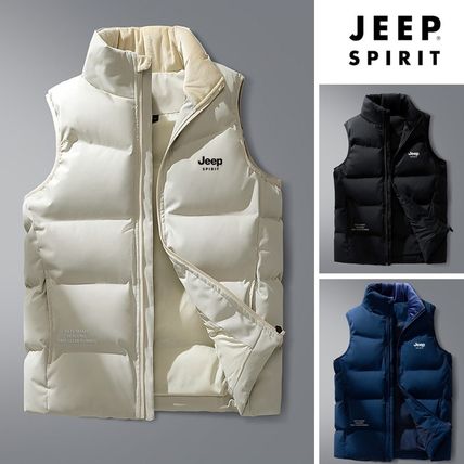 JEEP SPIRIT ダウンベスト JEEP ロゴ ダウンベスト 立ち襟 大人気 男女兼用 3色