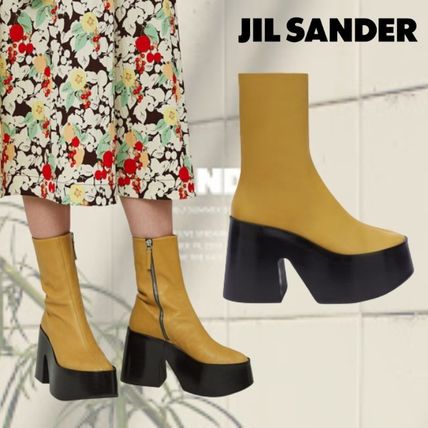 JIL SANDER♡レザーブロック厚底ヒールブーツ - www.construnoticias.com