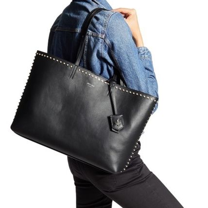 JimmyChoo NINE2FIVE E/W パールスタッズ付 レザー トートバッグ - www ...