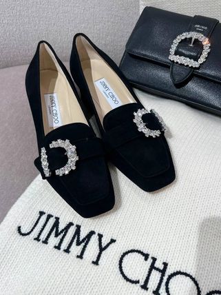 ジミーチュウ Cheri キラキラ ビジュー ローファー (Jimmy Choo