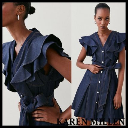 KAREN MILLEN*テーラードデニムフリルスリーブワンピース - agropos.com.br KAREN MILLEN*テーラードデニムフリルスリーブワンピース - agropos.com.br