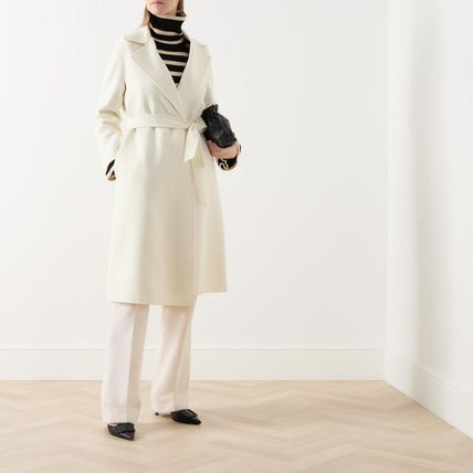 関税送料込【Max Mara Studio】ロングコート ウール ホワイト 関税送料込【Max Mara Studio】ロングコート ウール ホワイト