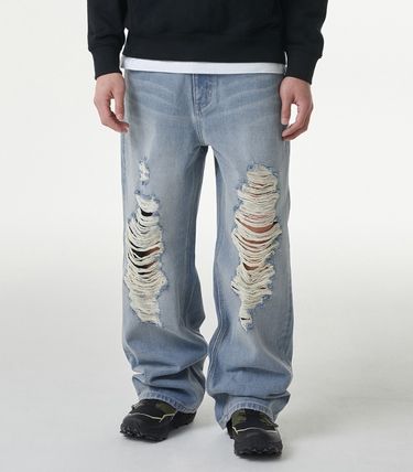MUSINSA STANDARD MEN'S_裏起毛ビッグワイドデニムパンツ_4色 MUSINSA STANDARD MEN'S_デストロイドワイドデニムパンツ_2色