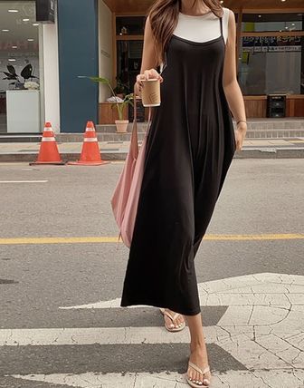 NANASALON オールインワン・サロペット ラフな カジュアル ストリング ワイド サロペット★　全2色♪(10)