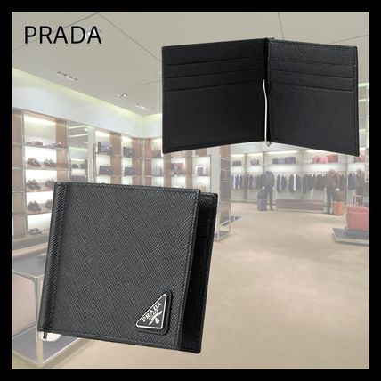 PRADA マネークリップ 【すぐ届く】 PRADA プラダ サフィアーノ 財布 マネークリップ