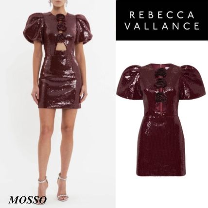 【REBECCA VALLANCE】Zelda Puff Sleeve Mini Dress 深みある赤 Zelda Puff Sleeve Mini Dress – Rebecca Vallance