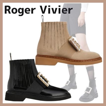 Roger Vivier】 バックルストラスベルベットチェルシーブーツ - www ...