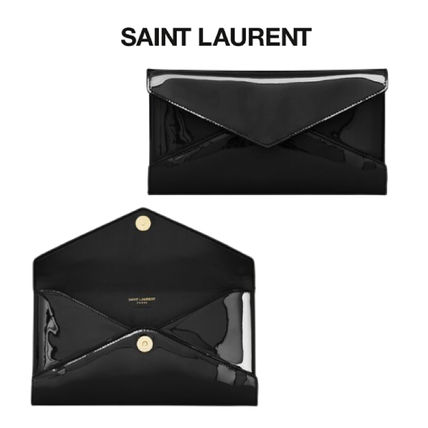 Saint Laurent】レターポーチ パテントレザー クラッチバッグ - www 2022新発 イヴサンローラン YSLロゴ クラッチバッグ 21A271 レター型 サテン クラッチバッグ
