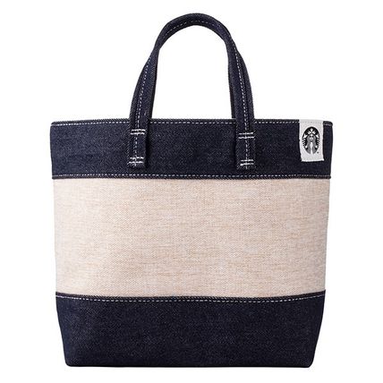 追跡有★Starbucks デニム 両面 トートバッグ 追跡有☆STARBUCKS デニム キャンバス トートバッグ (Starbucks