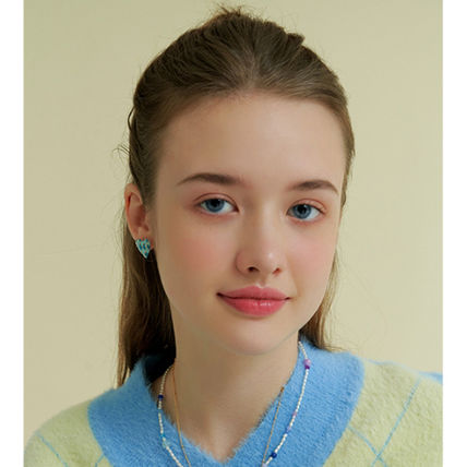 ☆韓国人気☆TATIANA☆Heart Checkboard Earring (TATIANA