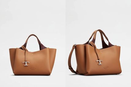 TOD'S ハンドバッグ TOD'S T タイムレス バッグ ミニサイズ ブラウン