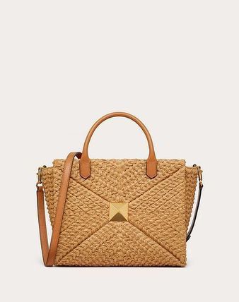 VALENTINO】ラフィア ミディアム ハンドバッグ - バッグ・カバン