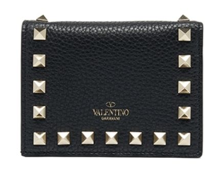 ★関税込★【VALENTINO】ロックスタッズ スモール ウォレット ロックスタッズ カーフスキン スモール ウォレット for