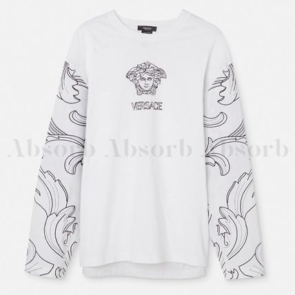 VERSACE Tシャツ・カットソー 【22AW NEW】VERSACE_men / MEDUSA 刺繍入り ロングTシャツ /2色(2)