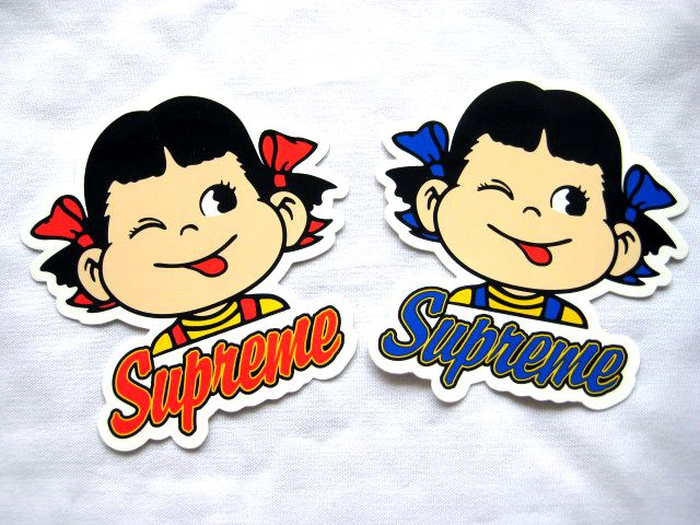販売中止!2枚セット Supreme Candy Tee ペコちゃん ステッカー