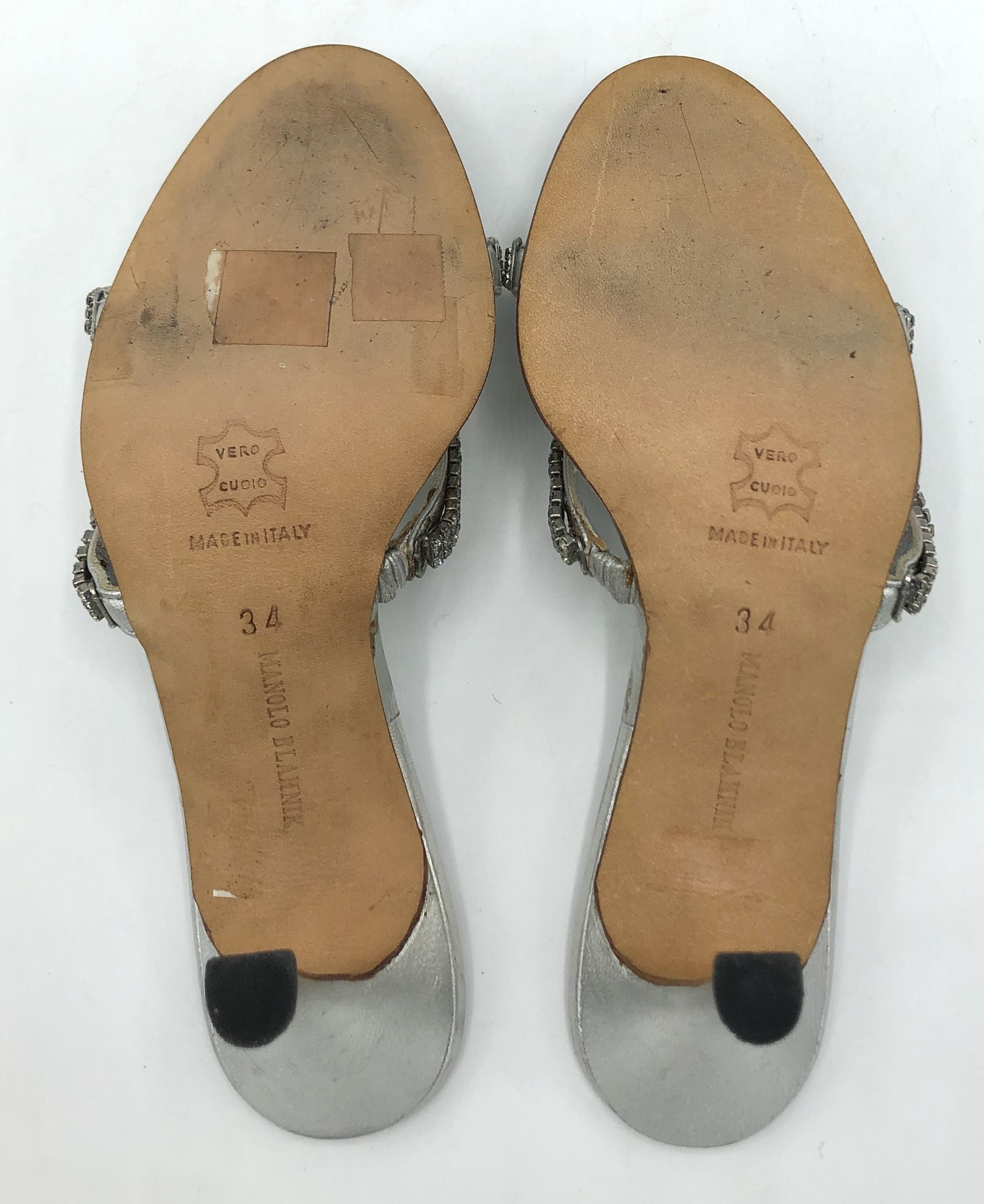 マノロブラニク　サンダル34 MANOLO BLAHNIK マノロブラニク サンダル TITUBAFLAT JEWEL