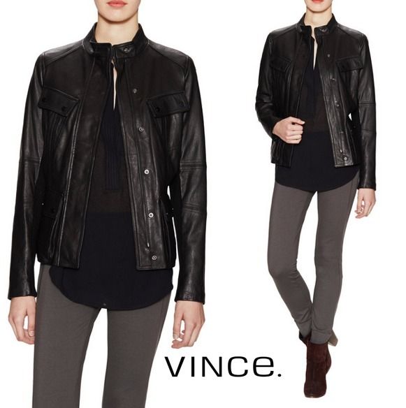 現品大特価！VINCE♪XXSサイズ☆CARGOレザージャケット (Vince/レザー ...