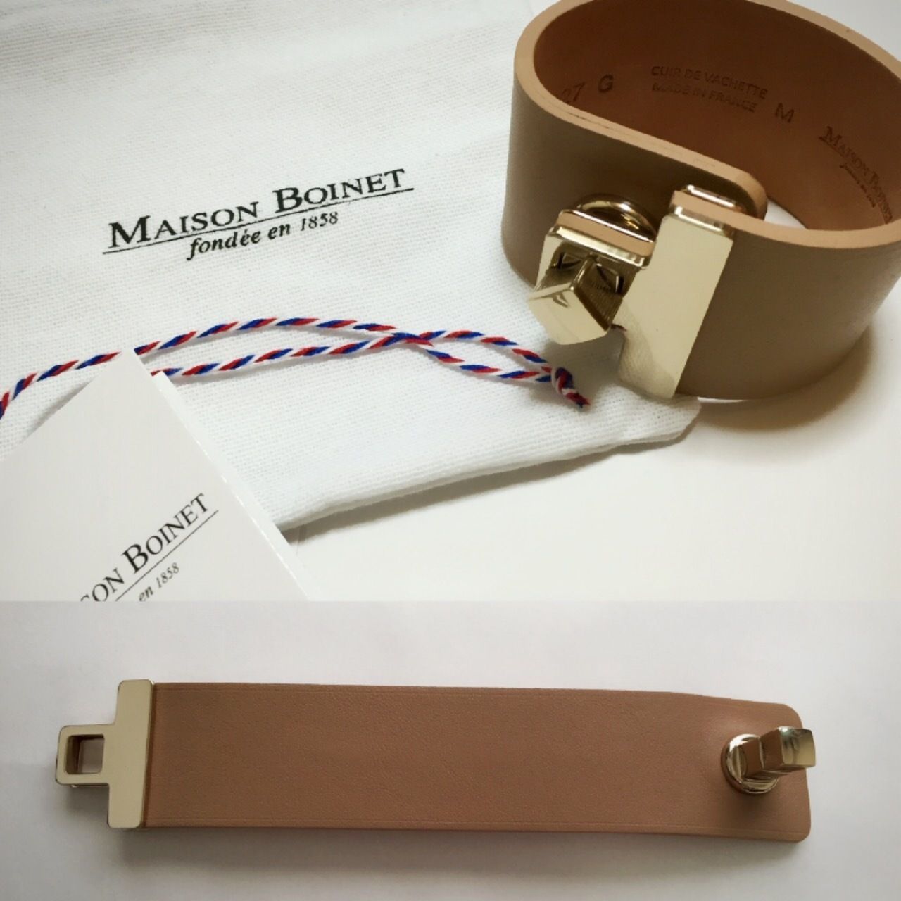 即発☆MAISON BOINET☆メゾンボワネレザーバングル別注カラー有