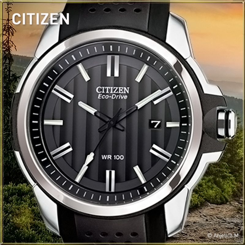 Free Shipping! Citizen AR Eco-Drive Black Dial Men's Watch