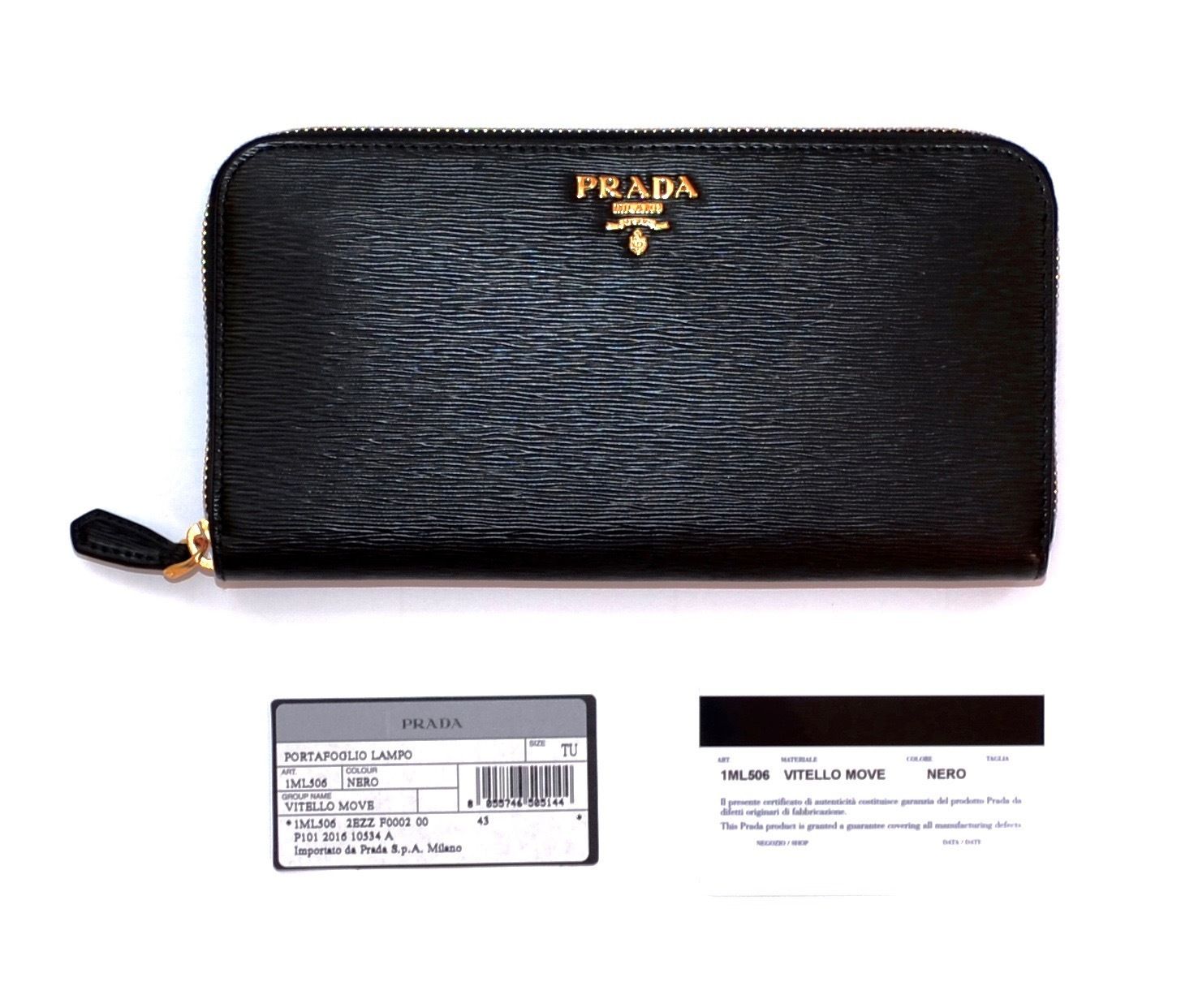 PRADA プラダ ラウンドファスナー長財布 Vitello Move ☆ 即発可 PRADA プラダ ラウンドファスナー長財布 Vitello Move ☆ 即発可