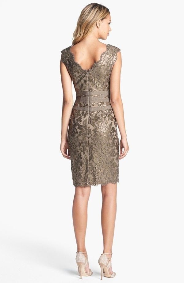 TADASHI SHOJI Vネックスパンコールカクテルワンピース☆SP (TADASHI 日本購入サイト Tadashi Vネックスパンコール カクテルワンピ Shoji ひざ丈ワンピース