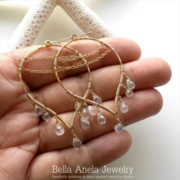 54%割引レインボー ムーンストーン ピアス ハワイ BellaAnela #480 ...