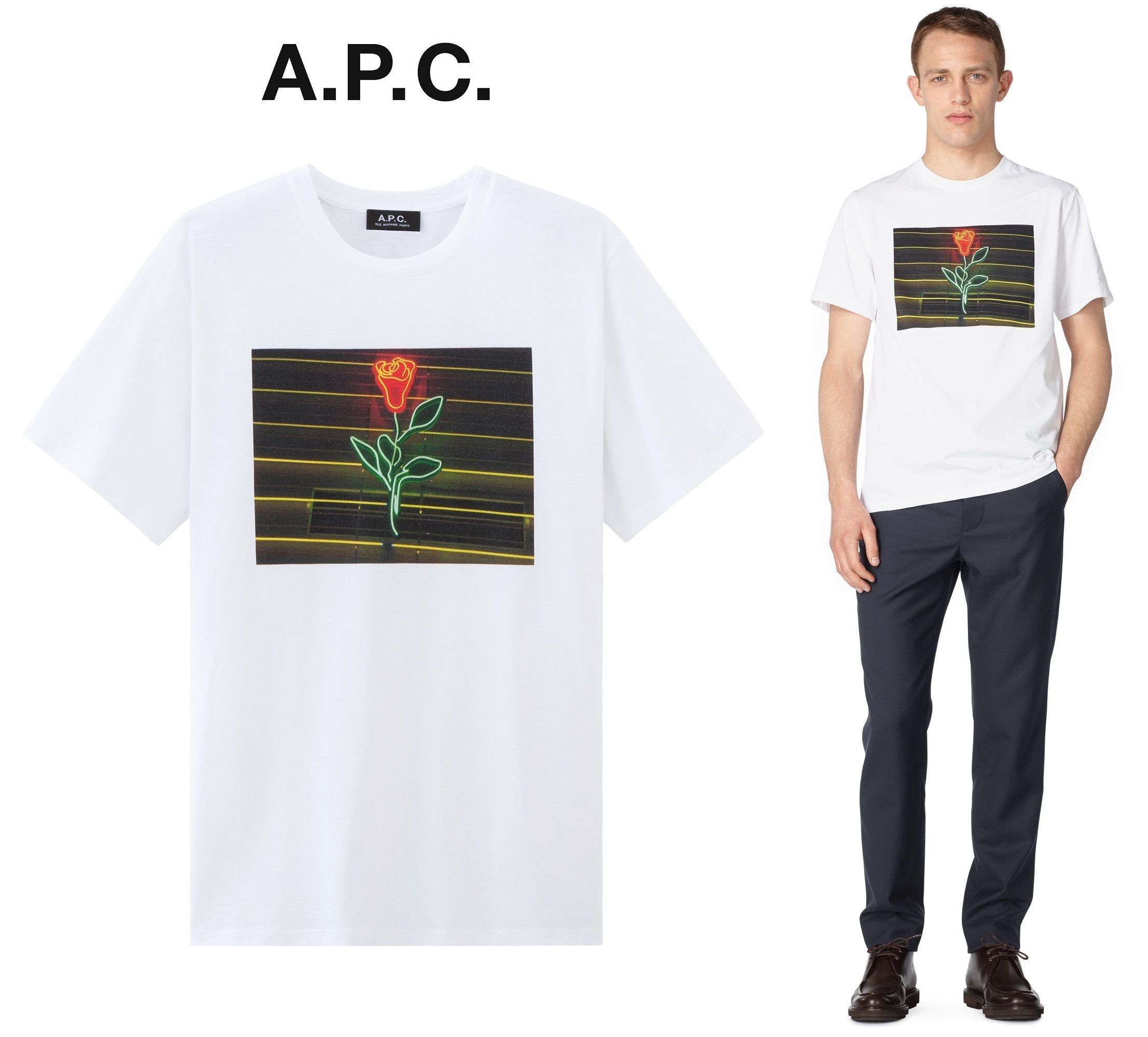 ☆フランス発 A.P.C.☆国内完売!La Rose Tシャツ 半袖 White (A.P.C. ☆フランス発 A.P.C.☆国内完売!La Rose Tシャツ 半袖 White (A.P.C.
