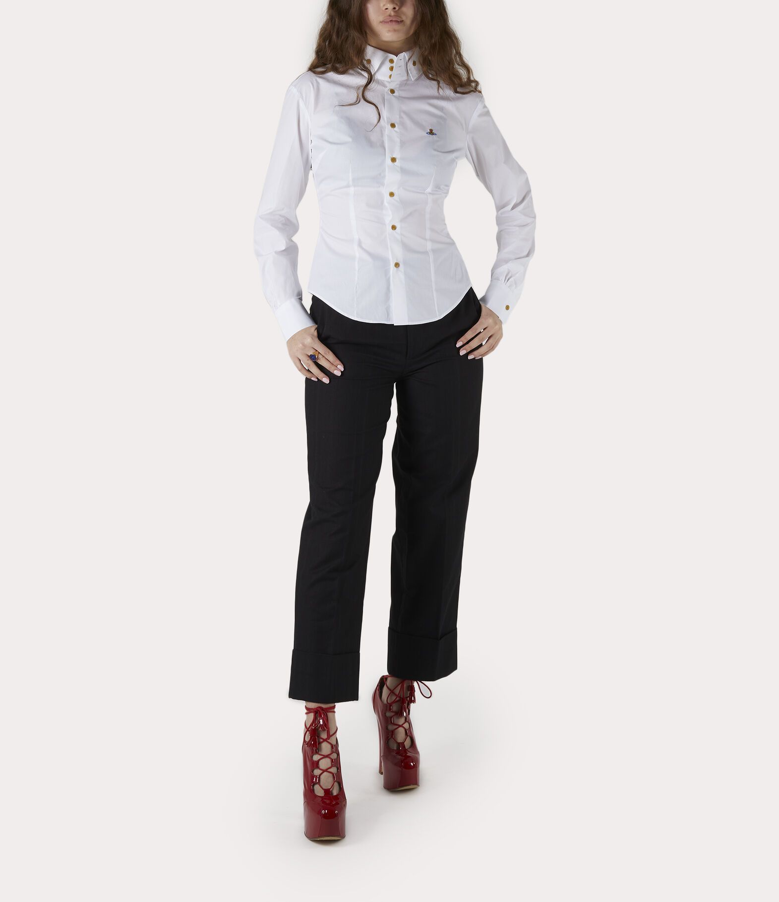 ☆大人気☆KRALL 高襟シャツ 白 or 黒 (Vivienne Westwood
