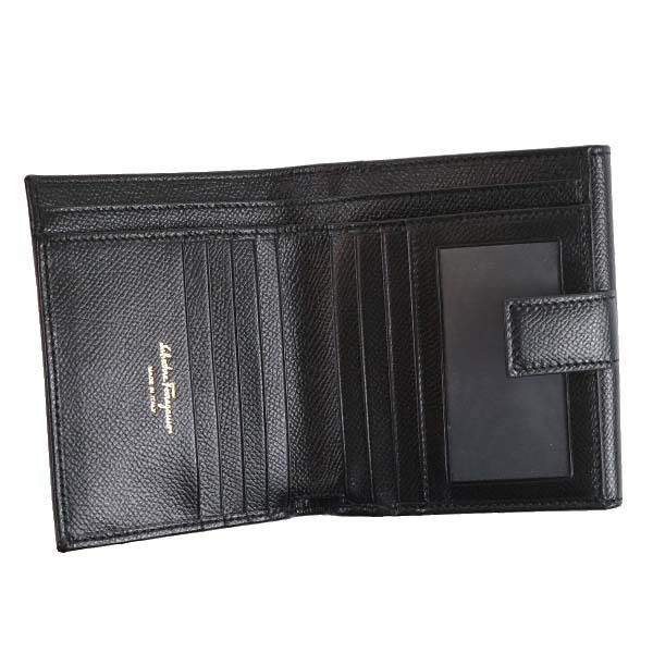 フェラガモ 折り畳み財布 22C877 673998 Wホック 色:NERO (Salvatore フェラガモ 折り畳み財布 22C877 673998 Wホック 色:NERO (Salvatore